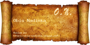 Obis Nadinka névjegykártya